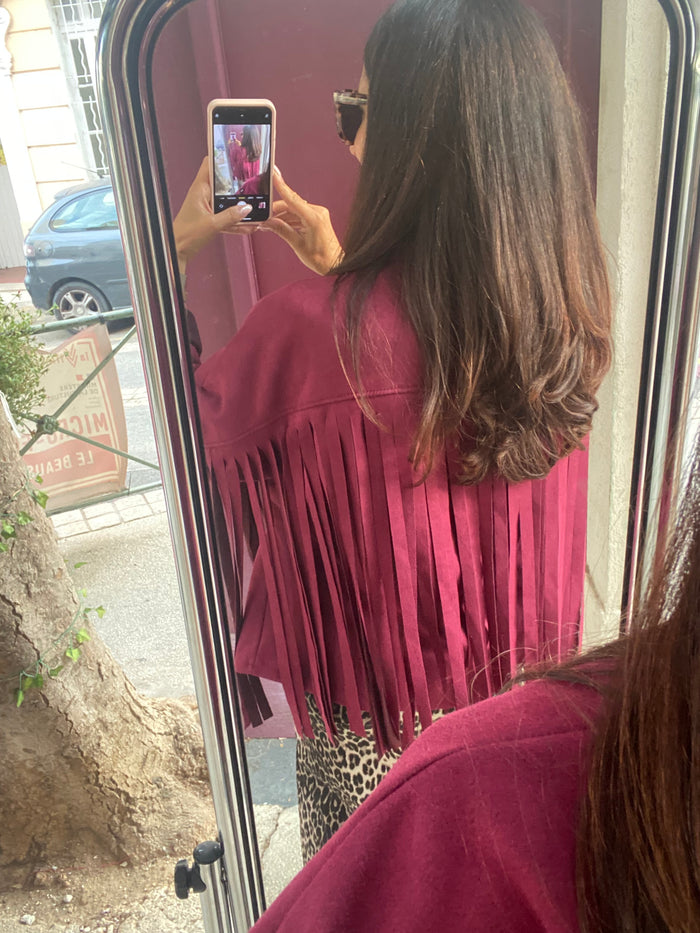 Veste à franges BeyON bordeaux - LOU
