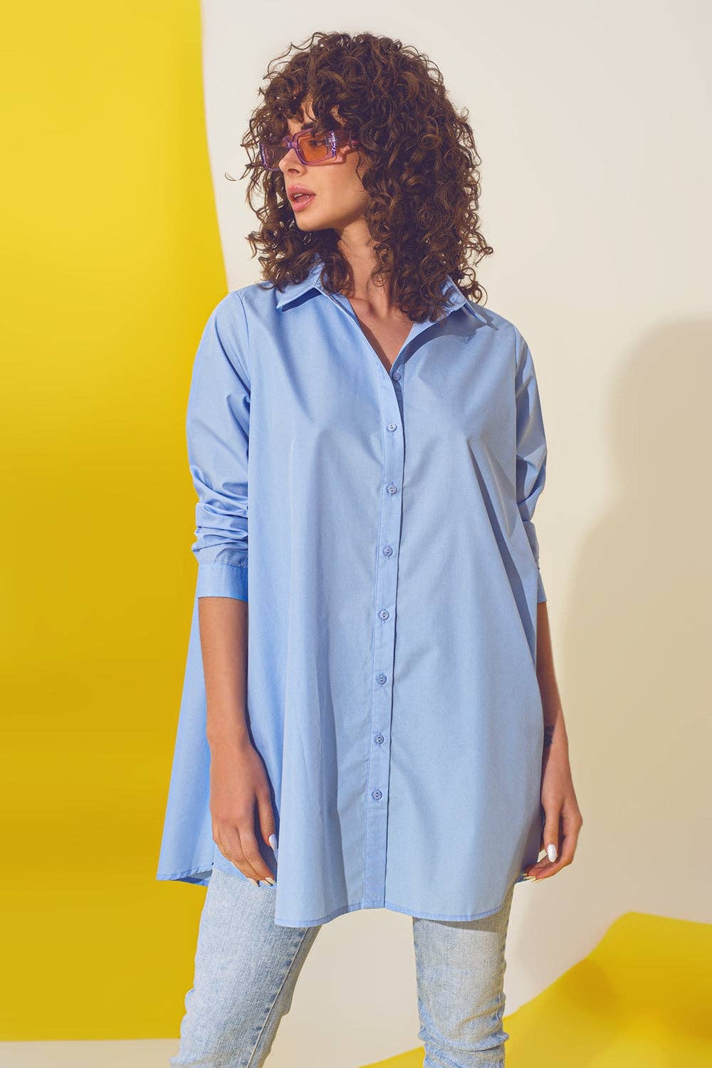 Chemise Oversize bleu clair Q2