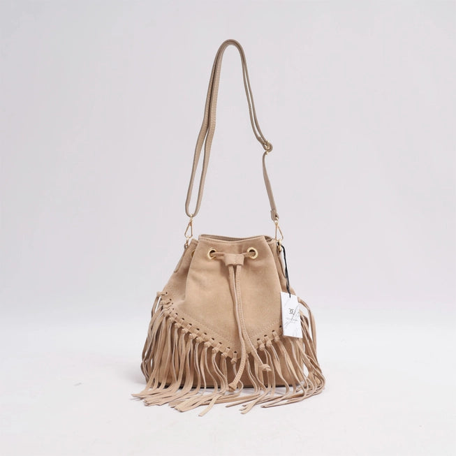 Sac franges en cuir vachette