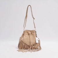 Sac franges en cuir vachette