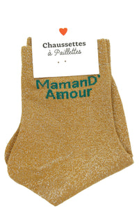 Chaussettes à paillettes message