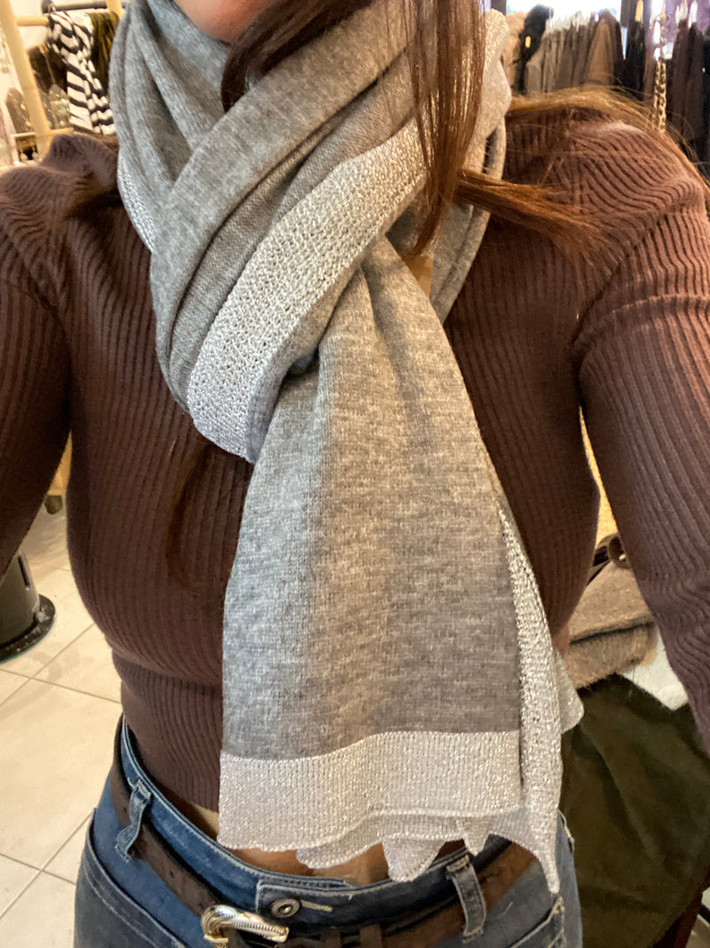 Echarpe grise avec lurex argenté - LOU
