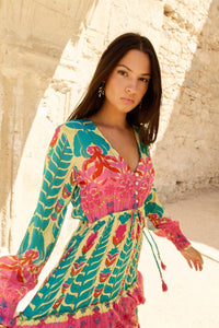ROBE IPANEMA AQUA À MANCHES - Piti Cuiti
