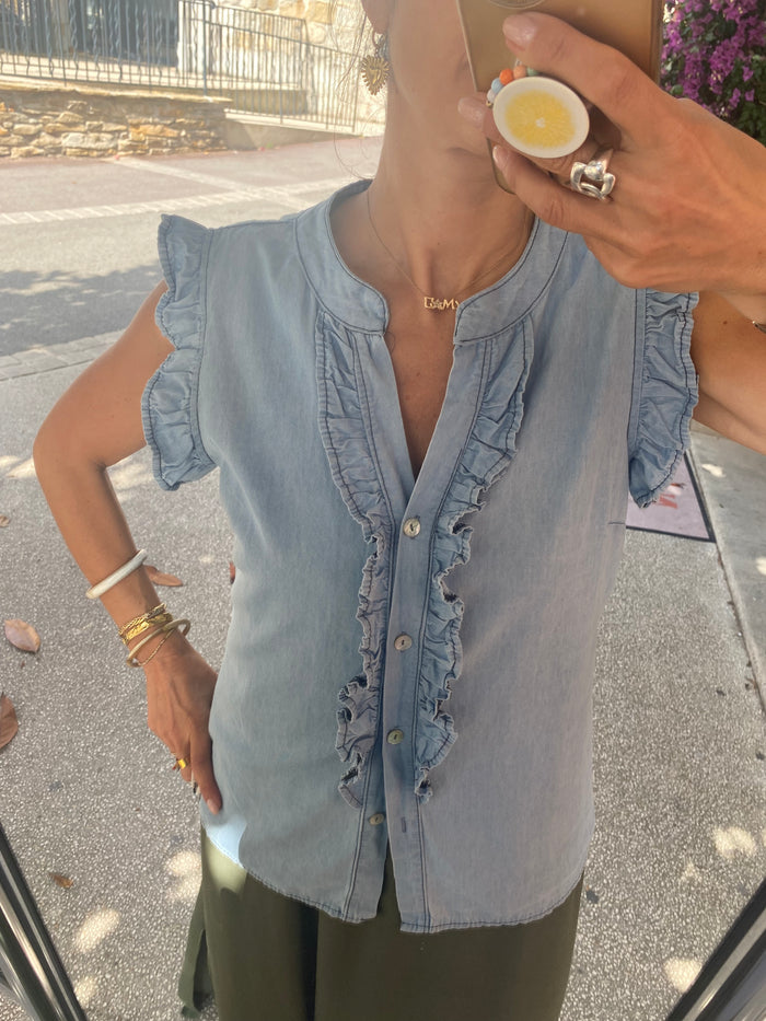 Chemise en jean sans manche - JOHANNA