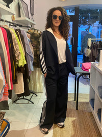 Blazer à capuche marine à bandes - LOU