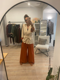 Blazer uni avec ceinture et doublure fantaisie Ciao Donna