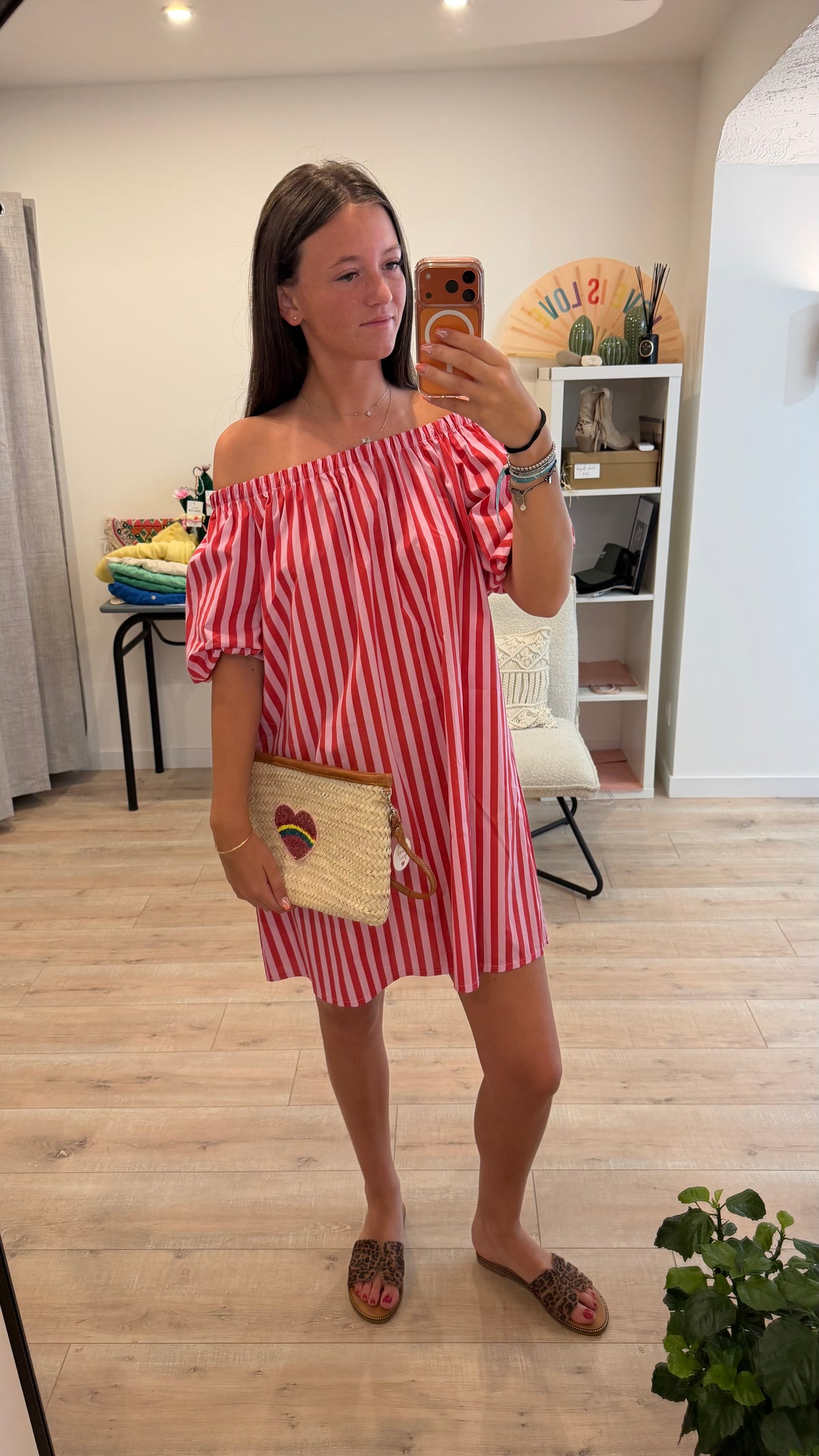Robe courte rayée