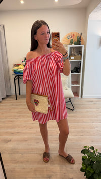 Robe courte rayée