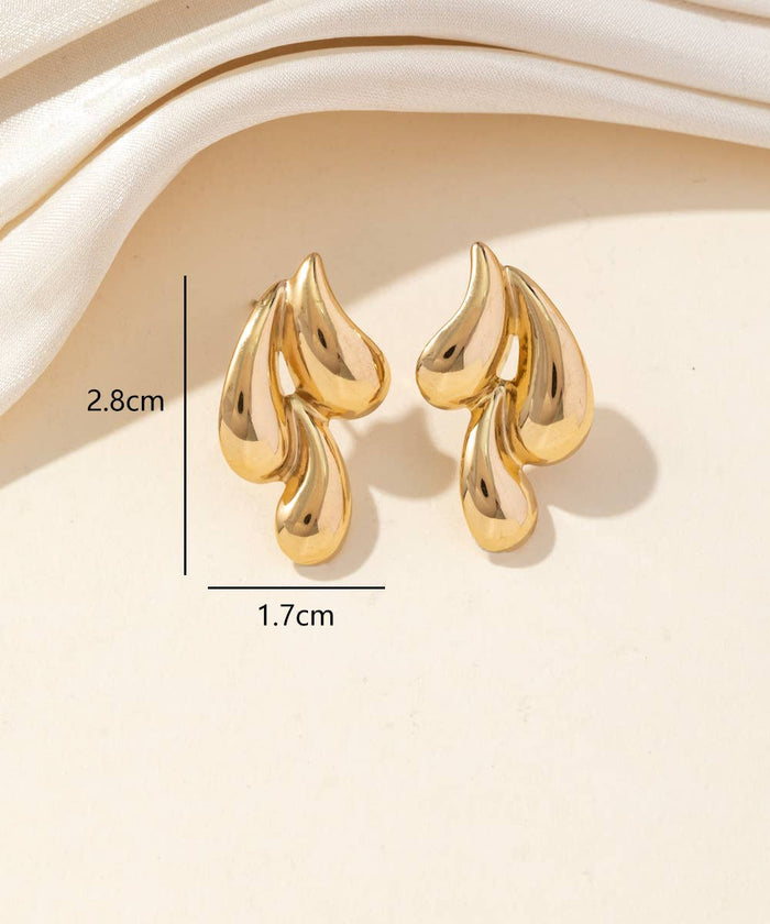 Boucles d'Oreilles 3 gouttes en Acier Inoxydable