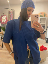 Blazer fines rayures manches courtes - LOU