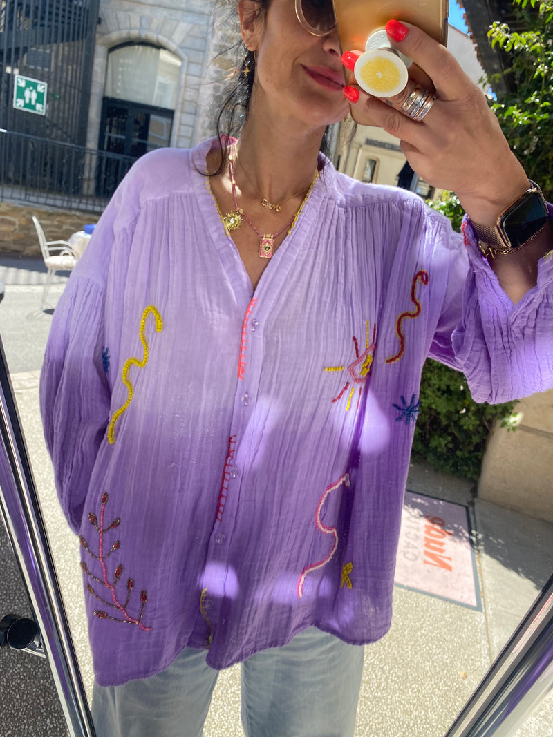 Blouse HIPPIE Lilas - LOU