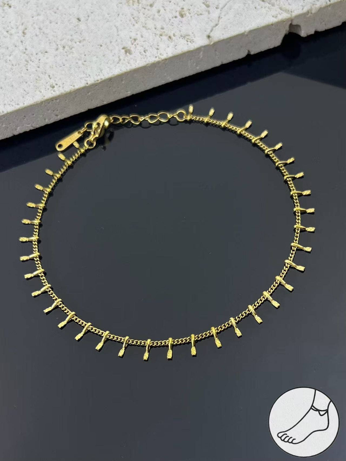 Chaîne Cheville Femme Acier Inoxydable Doré Tendance