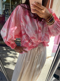 Blouse rose tie & dye