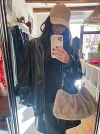 Casquette suédine rose poudré - LOU