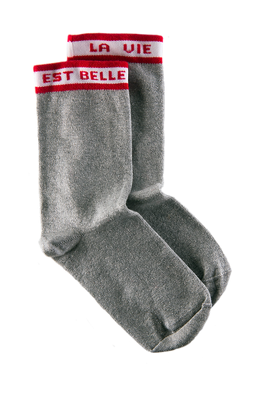 Chaussettes (ARGENTées) femme coton bio lurex - Josette la Belle Maison Causettes