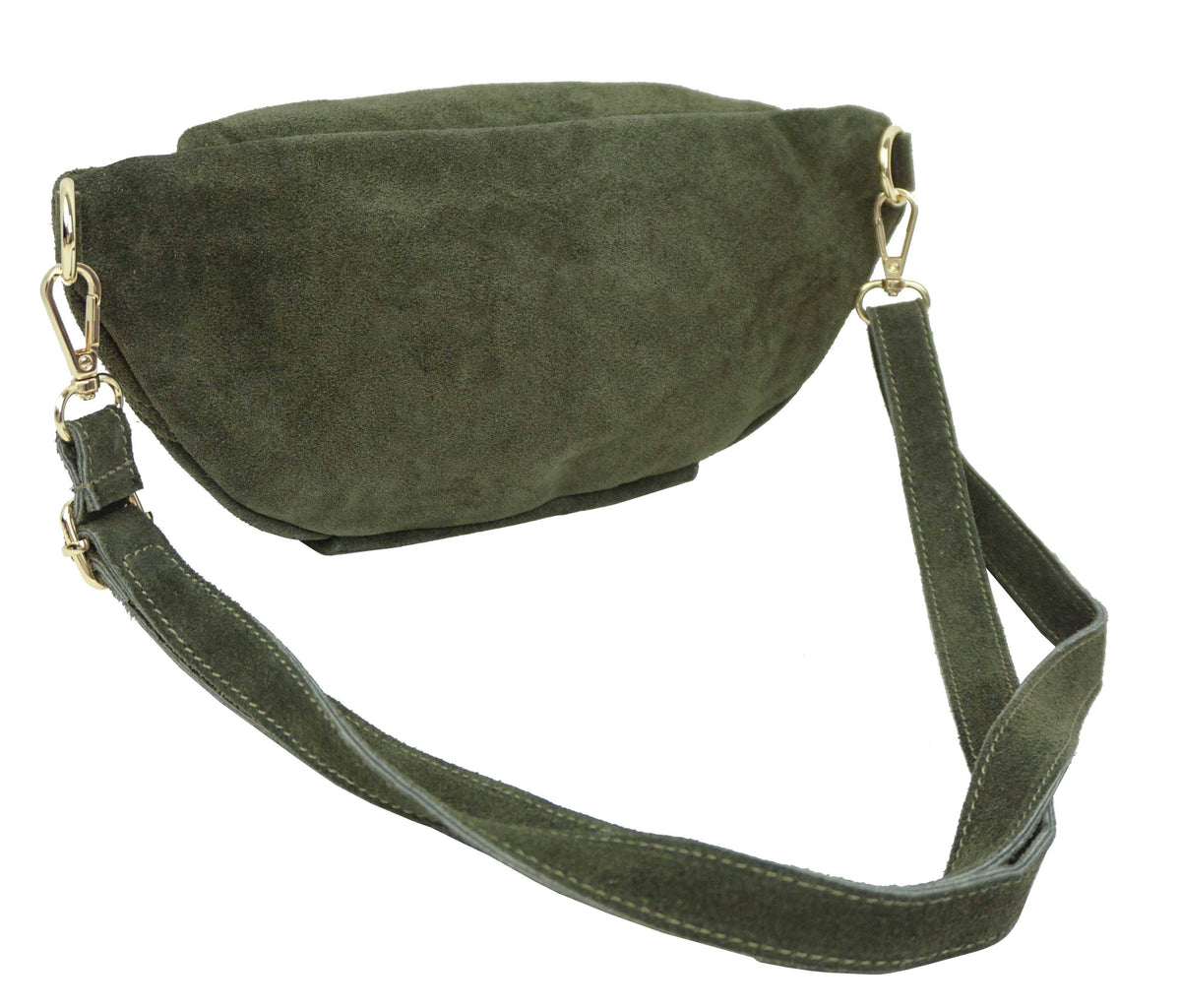 Banane double en cuir kaki