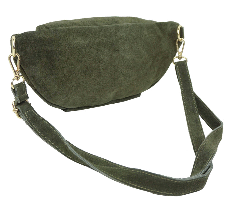 Banane double en cuir kaki