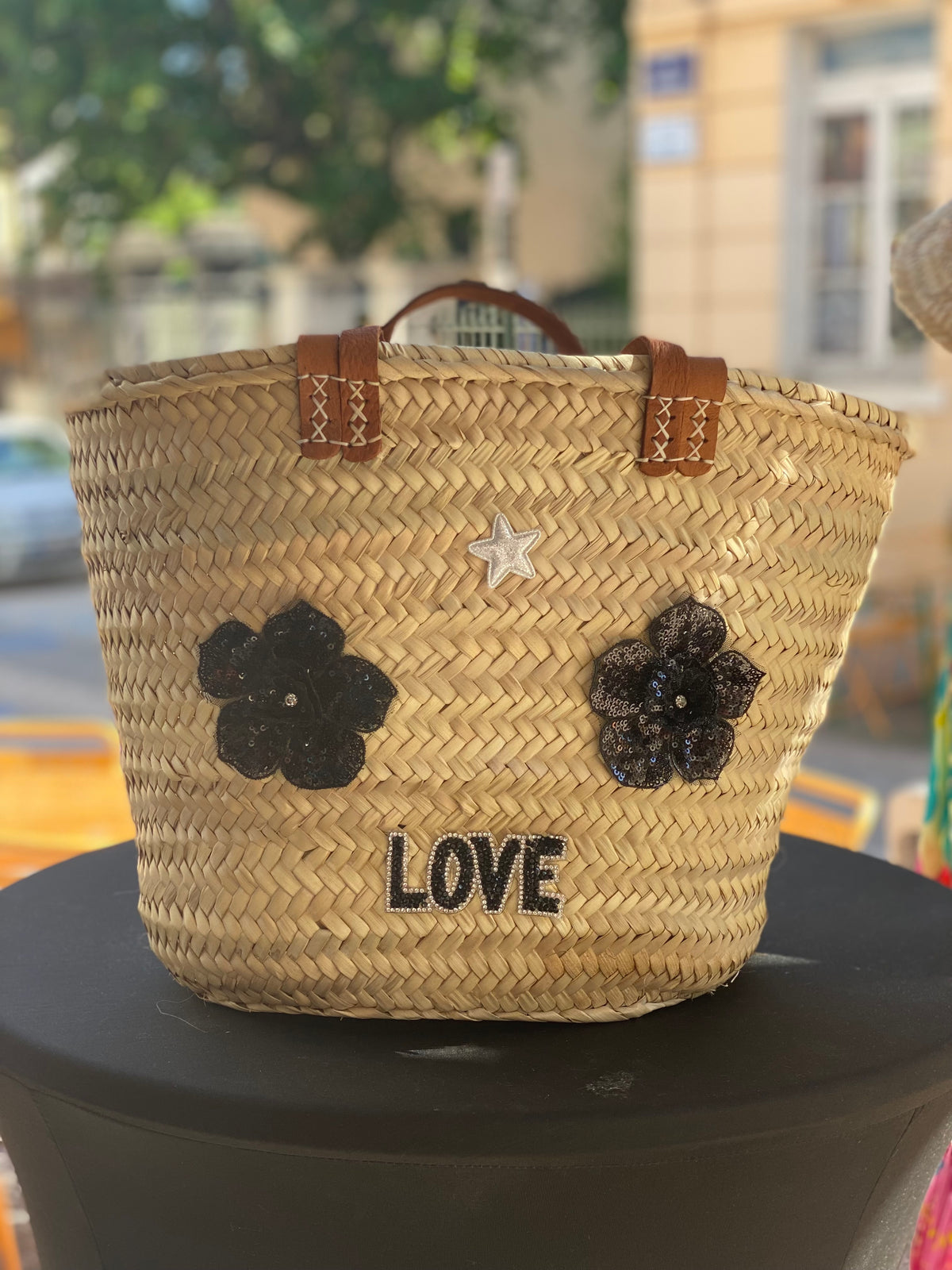 Panier Black Flowers Les Folies by Jade