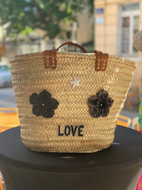 Panier Black Flowers Les Folies by Jade