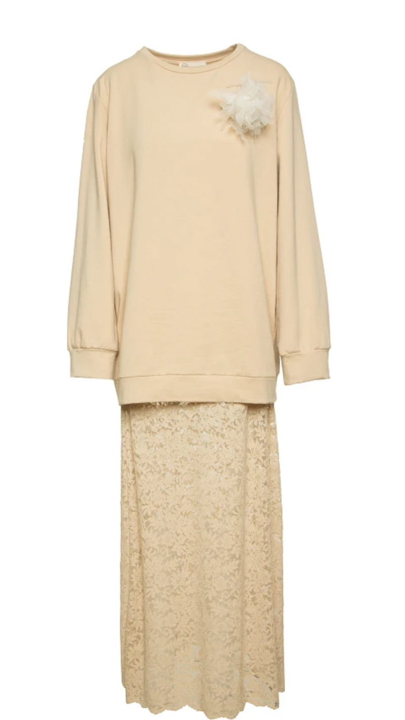 Robe écrue dentelle - BSB