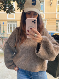 Pull grosses mailles taupe - LOU