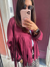 Veste à franges BeyON bordeaux - LOU