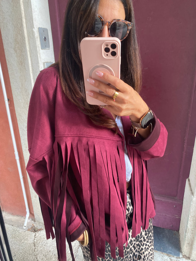 Veste à franges BeyON bordeaux - LOU