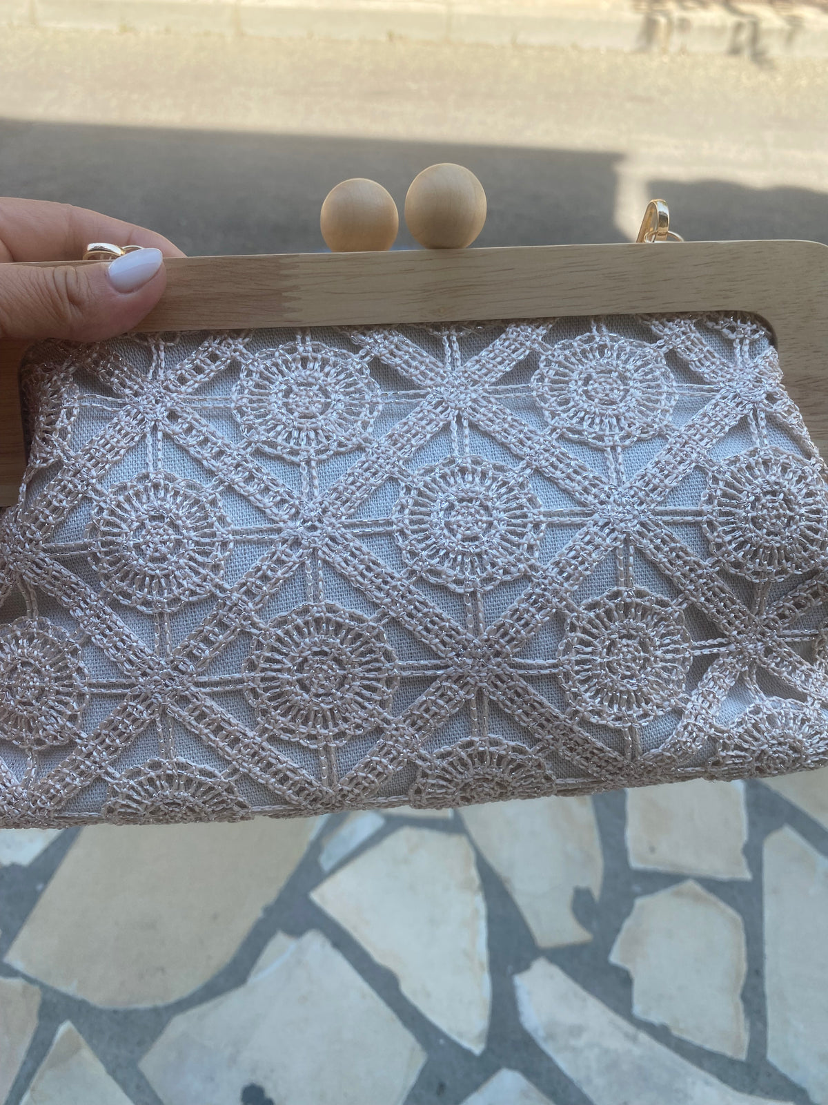 Sac crochet et bois