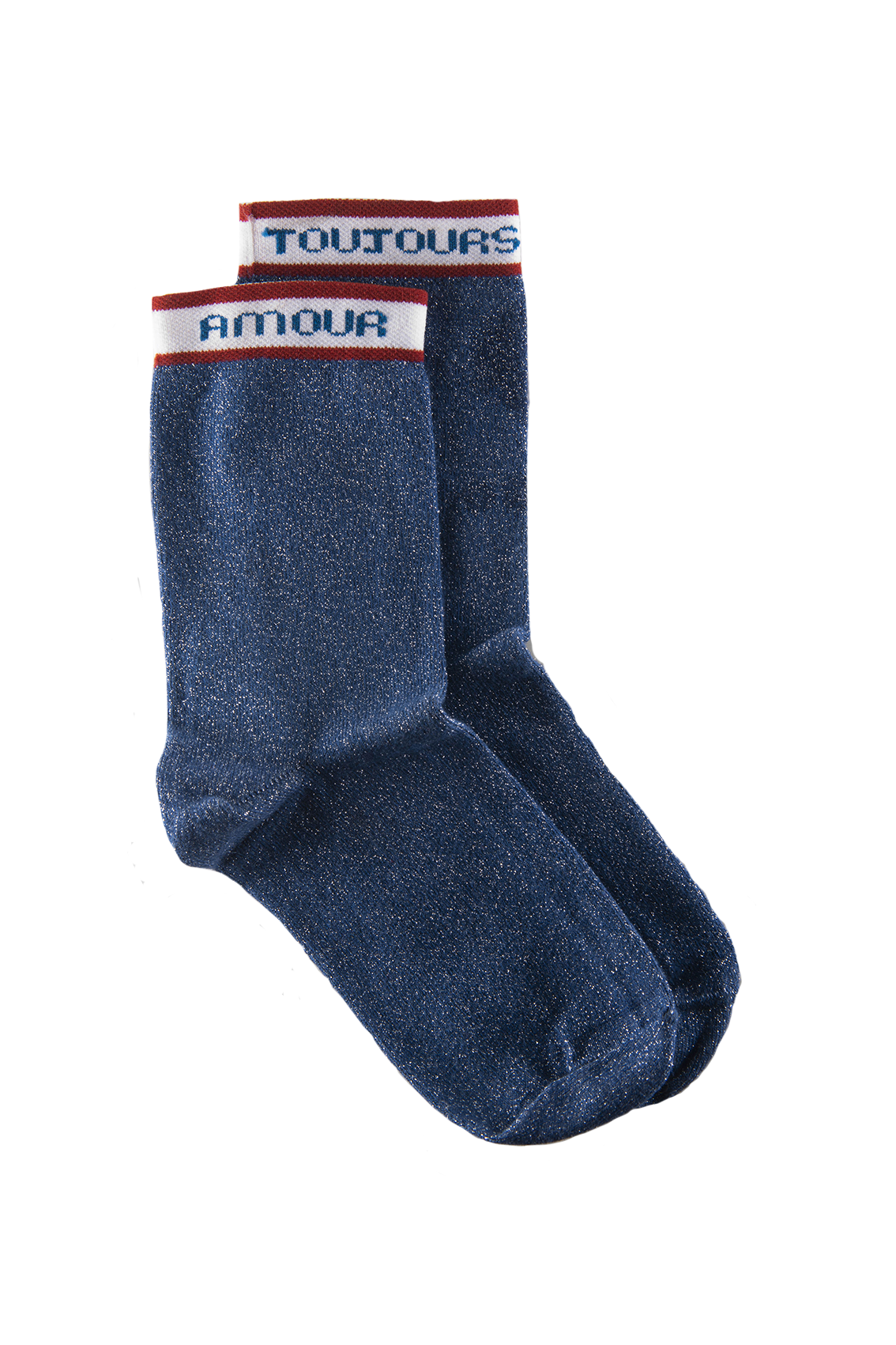 Chaussettes (BLEU) femme coton bio lurex - Josette l'amour Maison Causettes