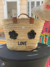 Panier Black Flowers Les Folies by Jade