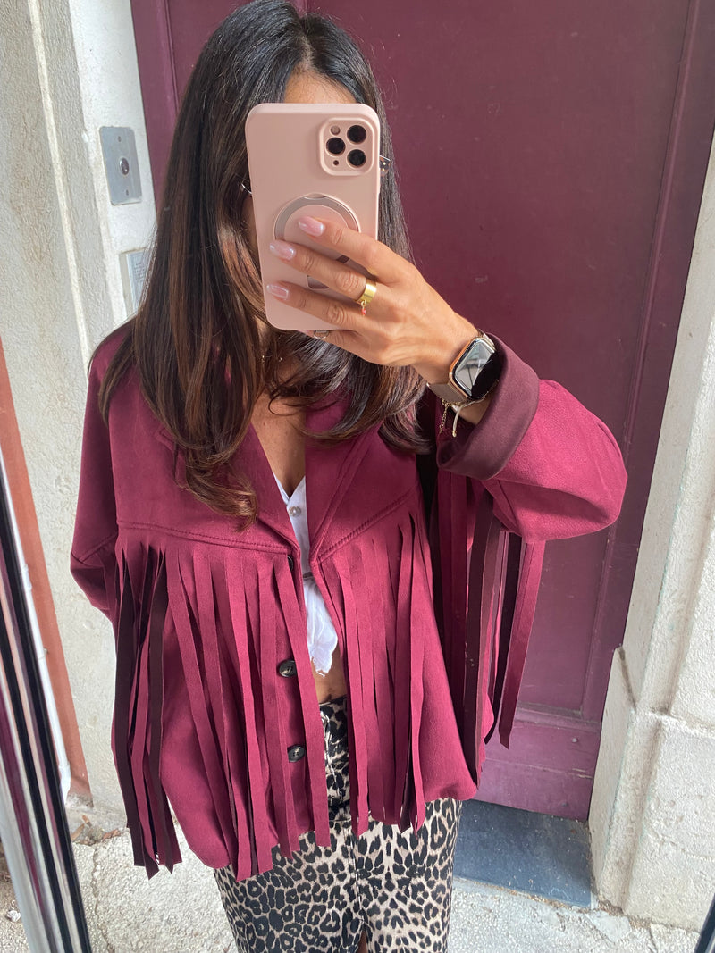 Veste à franges BeyON bordeaux - LOU