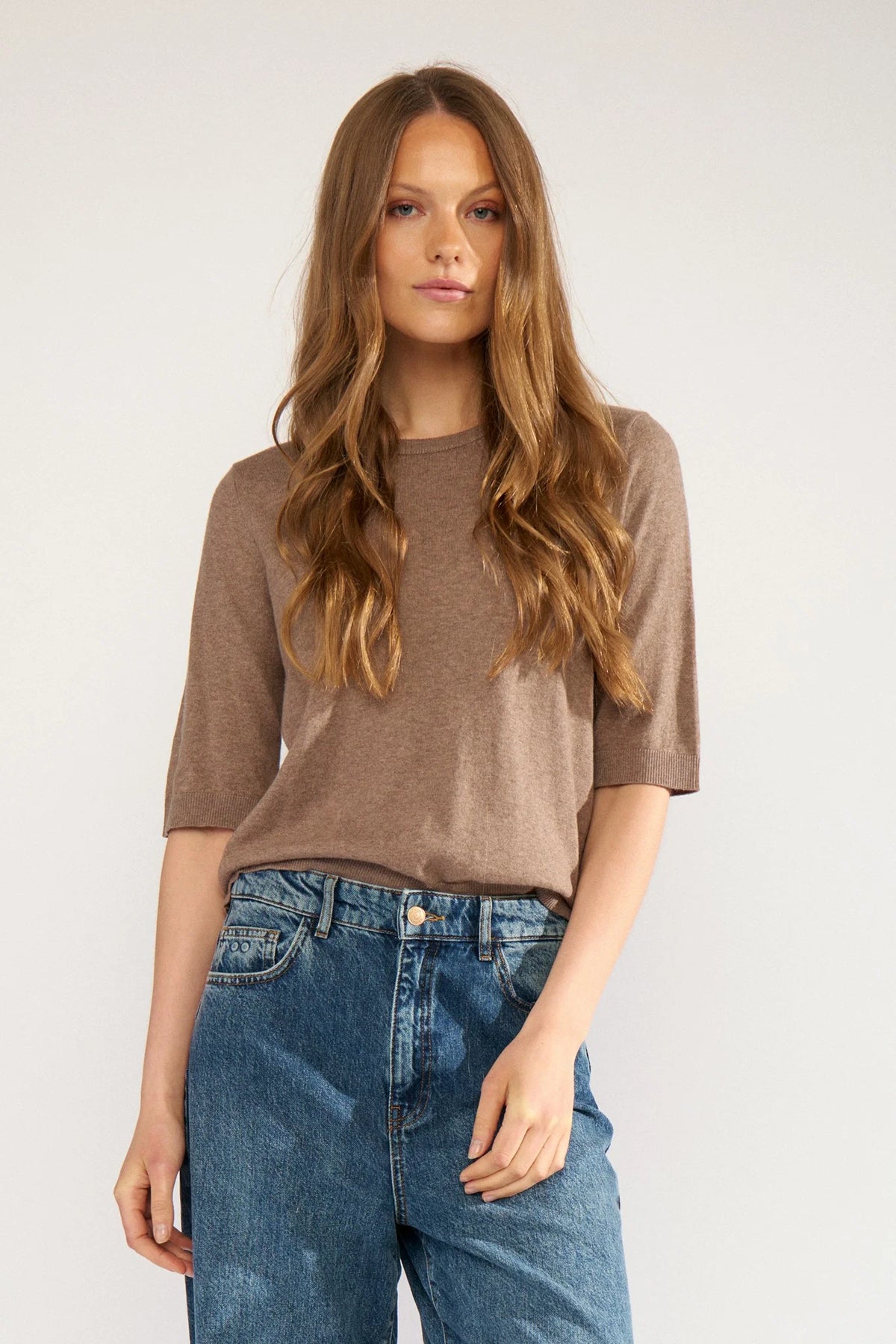 Pull fin taupe - Nümph
