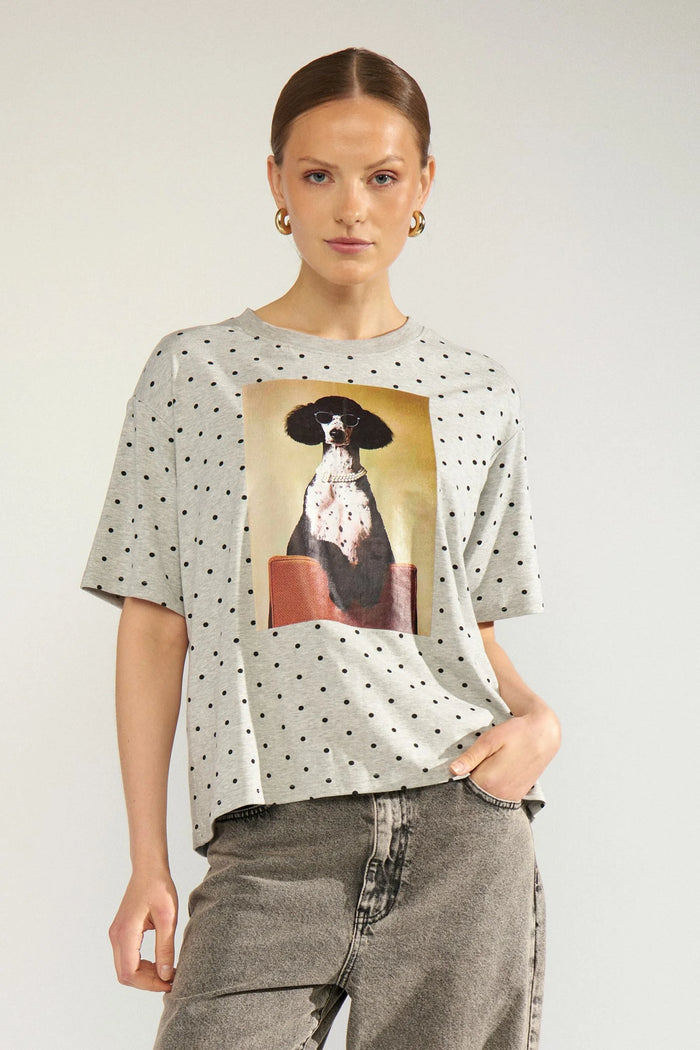 T-shirt à pois Caniche royal - Nümph