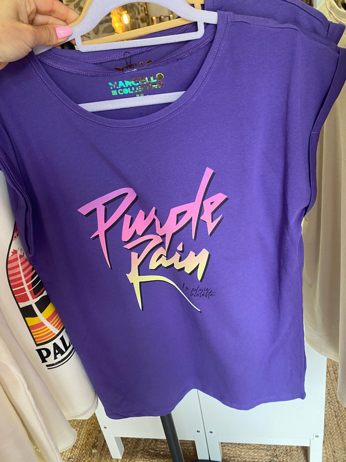 T-shirt violet PURPLE RAIN- Marcello
