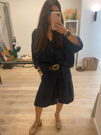 Bermuda uni avec ceinture - LOU