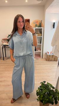 Pantalon fluide en Jean tencel