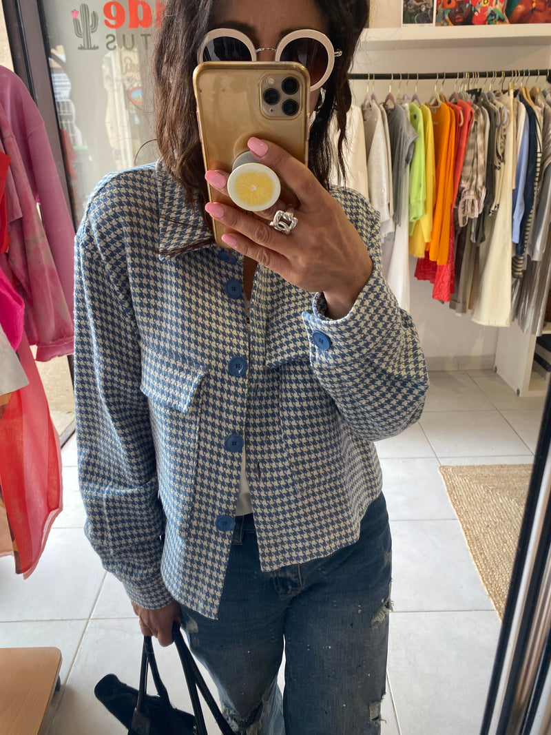 Veste tweed bleue - PLEASE