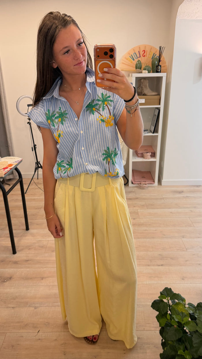 Chemise Palmier rayée - LOU