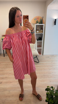 Robe courte rayée