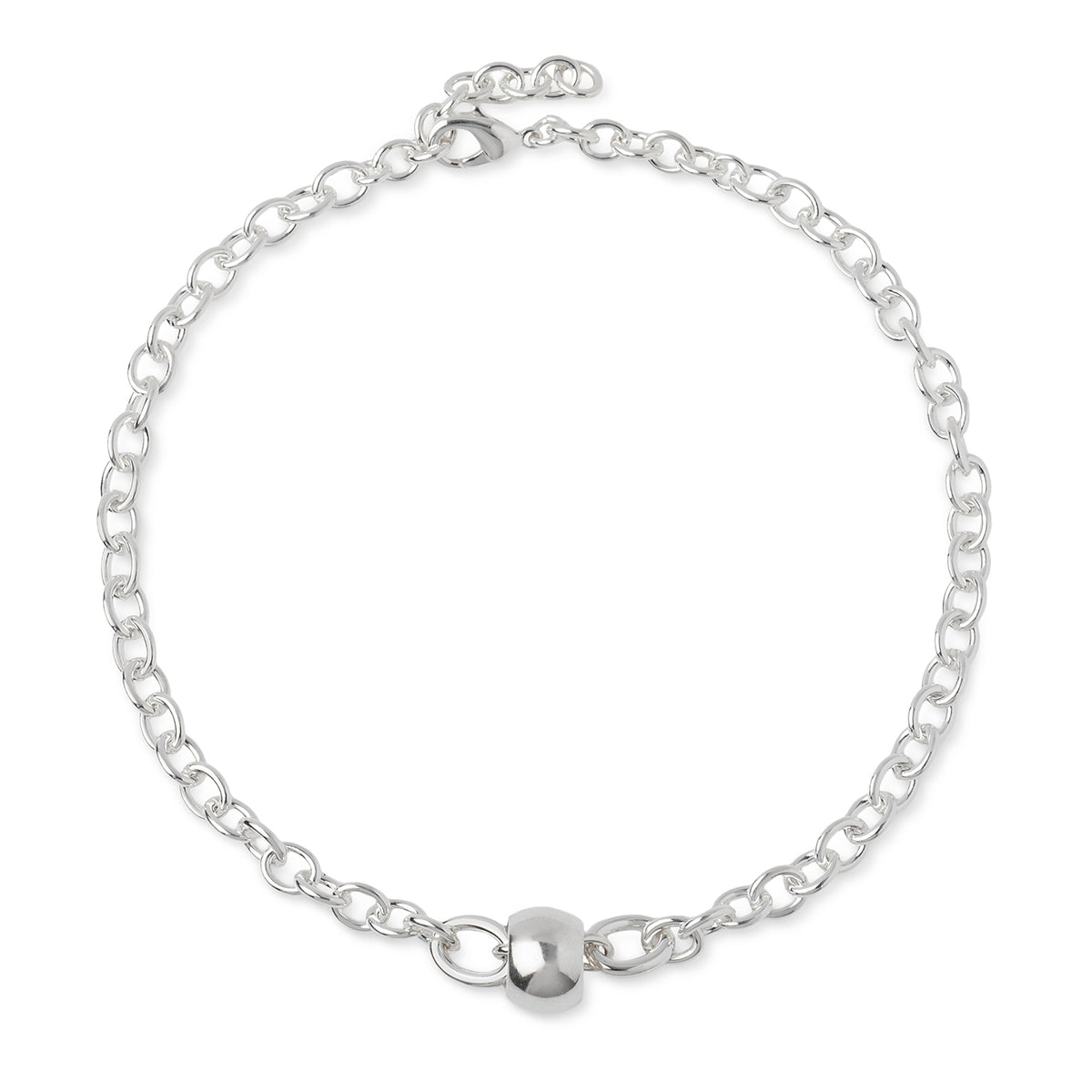 Collier 1 Boule Ronde GM Plaqué Argent 20 Microns - SCUDO