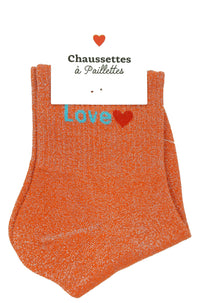 Chaussettes à paillettes message
