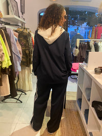 Blazer à capuche marine à bandes - LOU