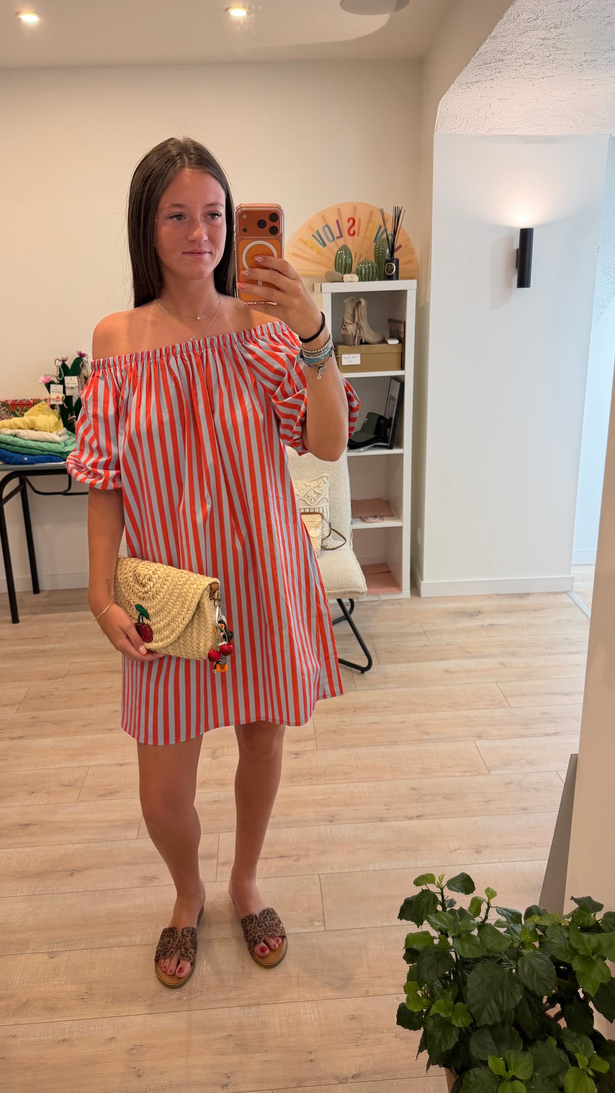 Robe courte rayée