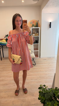 Robe courte rayée