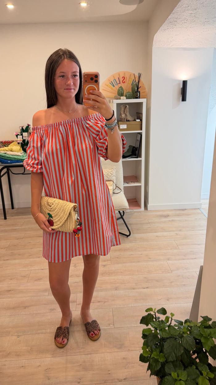 Robe courte rayée
