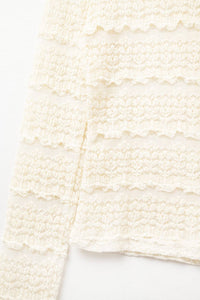 Haut en dentelle florale crème - Q2