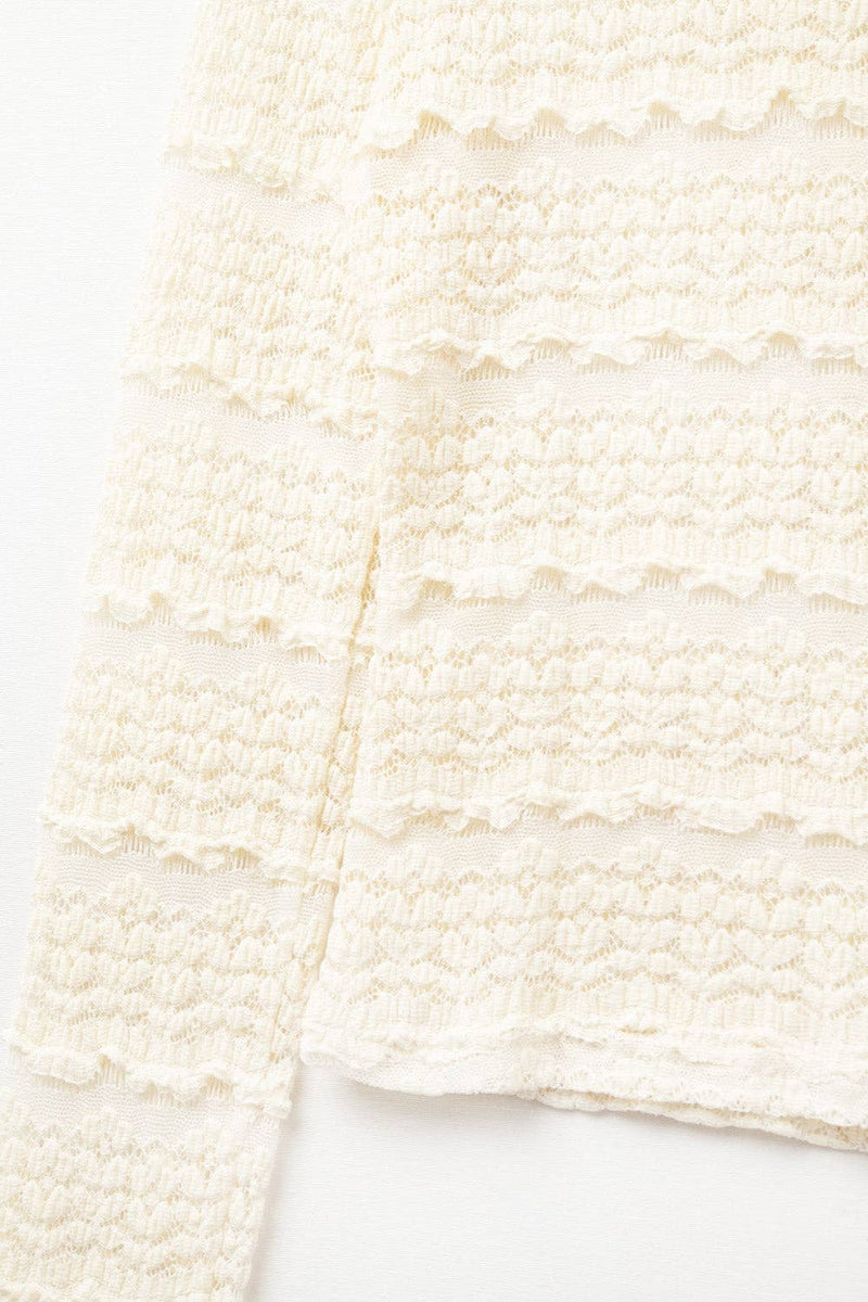 Haut en dentelle florale crème - Q2