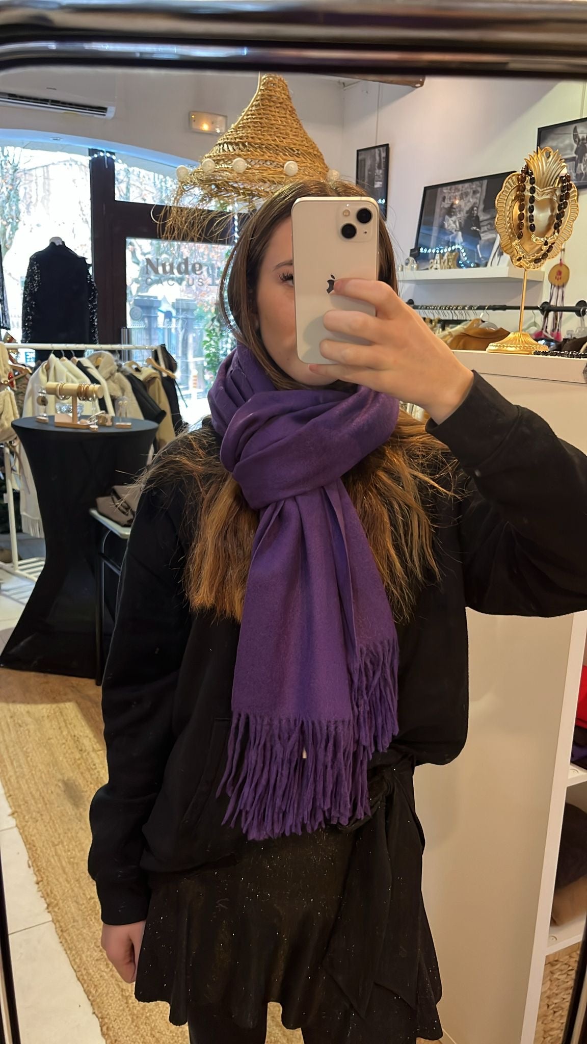 Echarpe unie cachemire - LOU