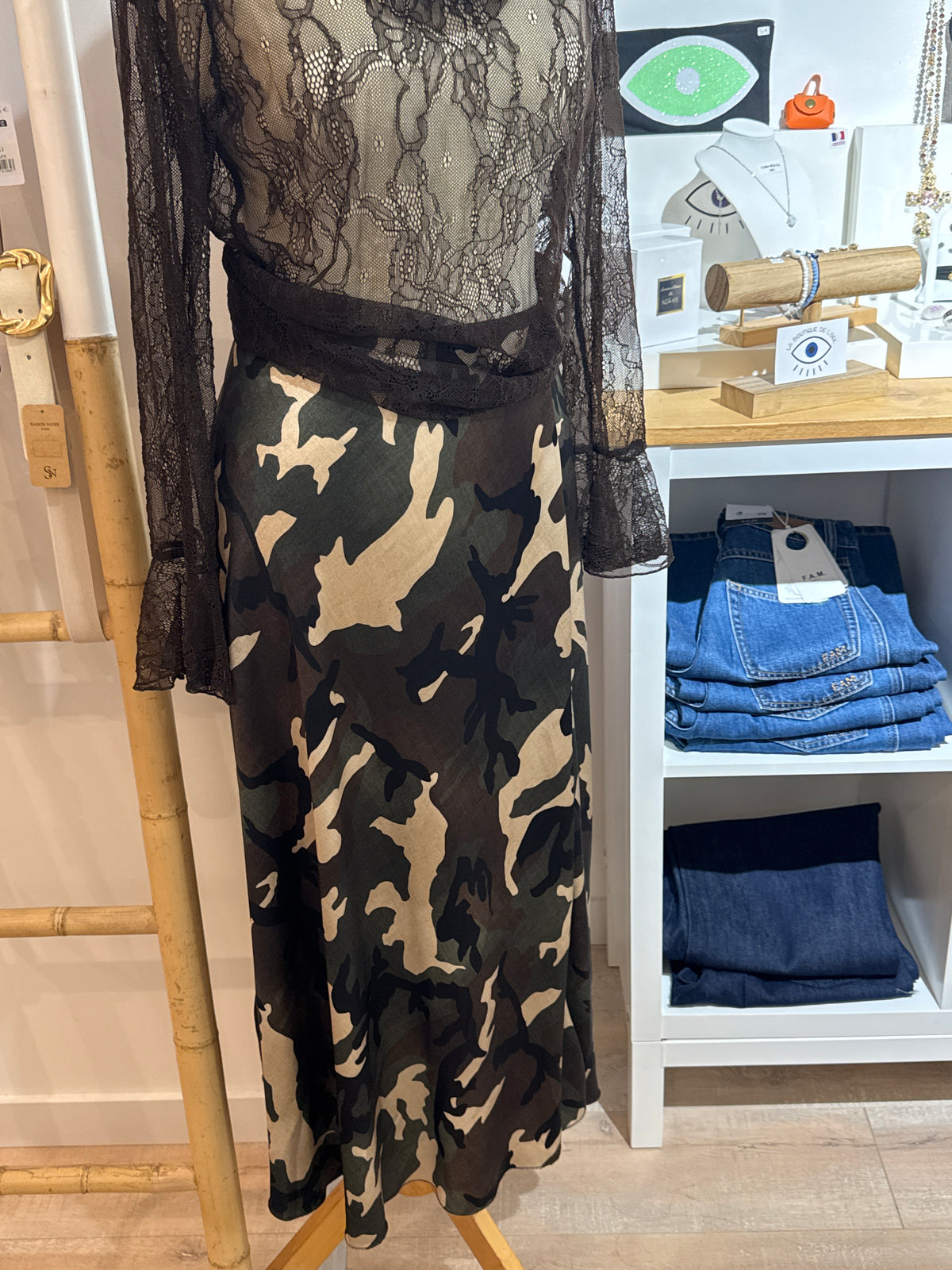 Jupe militaire satinéee