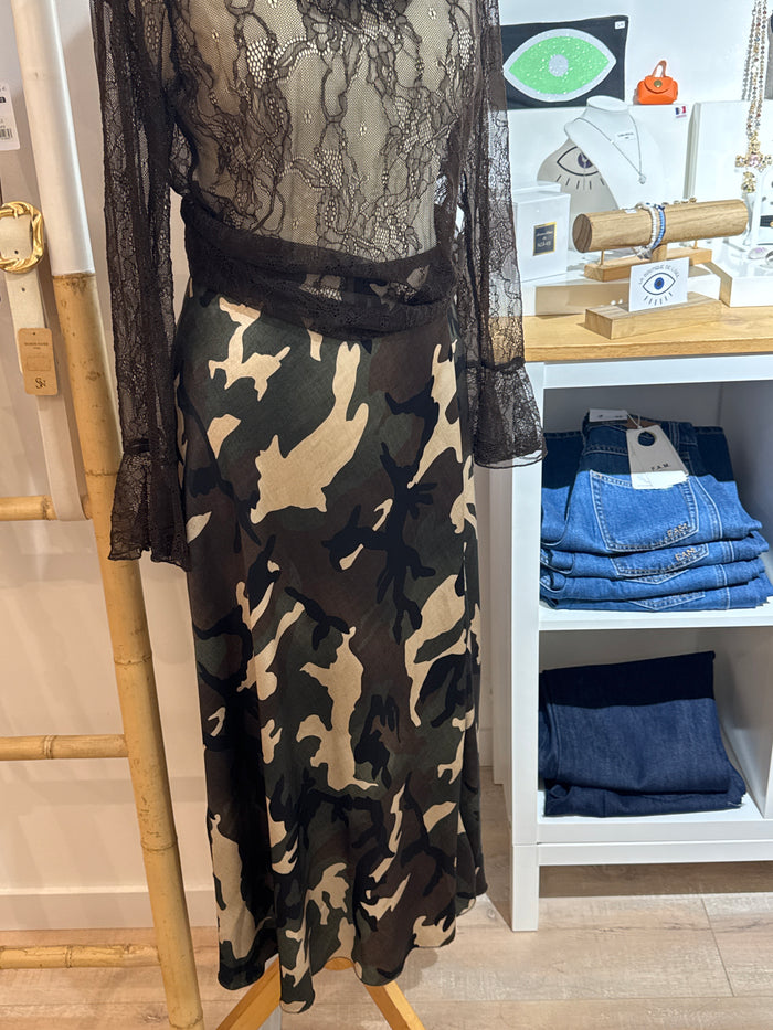 Jupe militaire satinéee